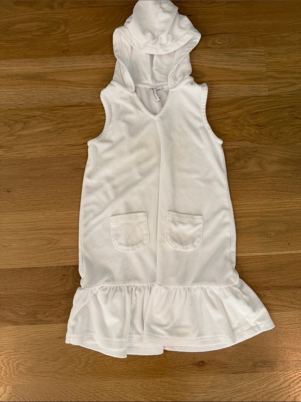 Kid's White Hooded Dress /Beach Cover Up